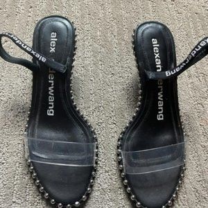 Alexander Wang Leather Beaded Accents Slingback Sandals Size: 7.5 | IT 37.5